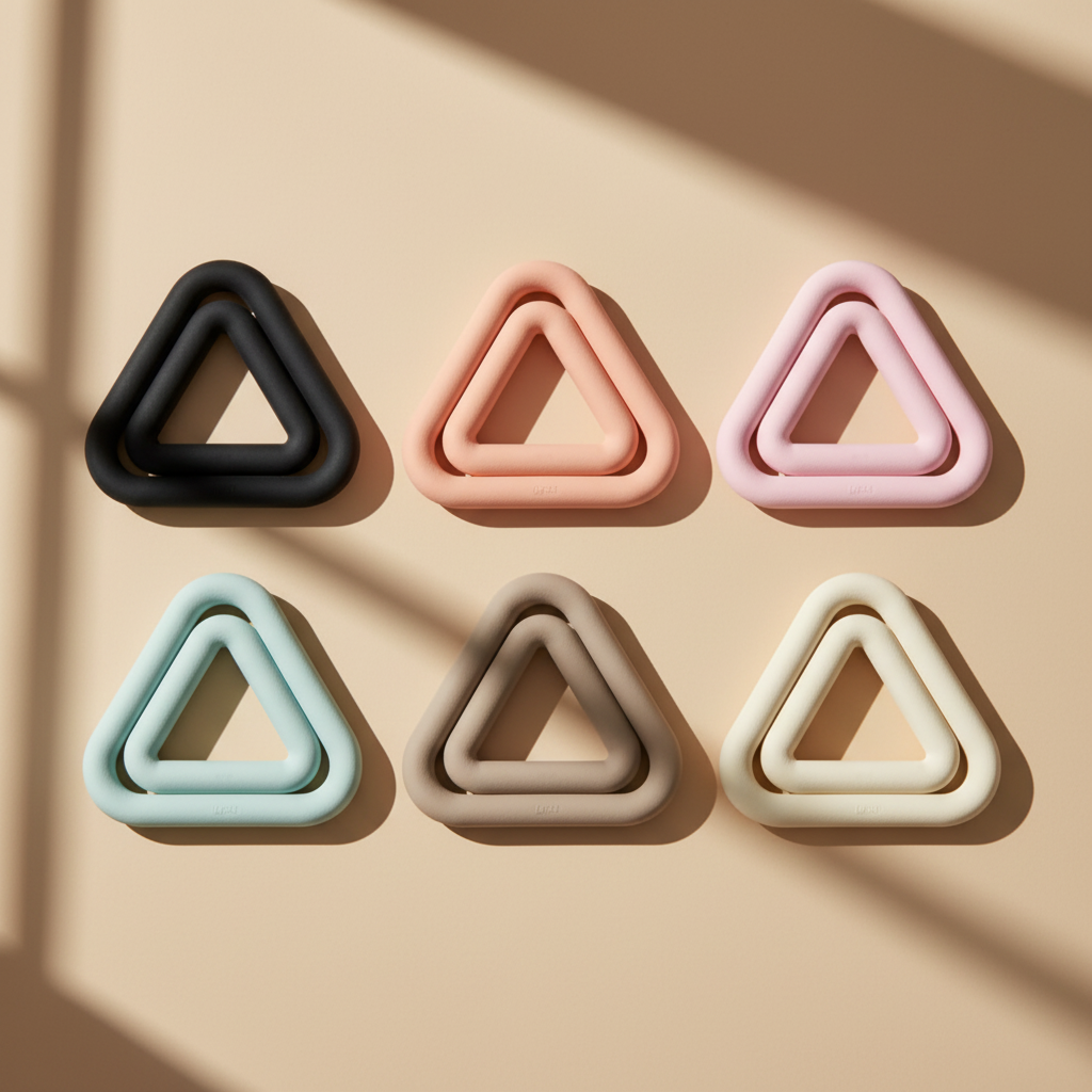 Anneaux triangulaires de Pilates sur fond beige