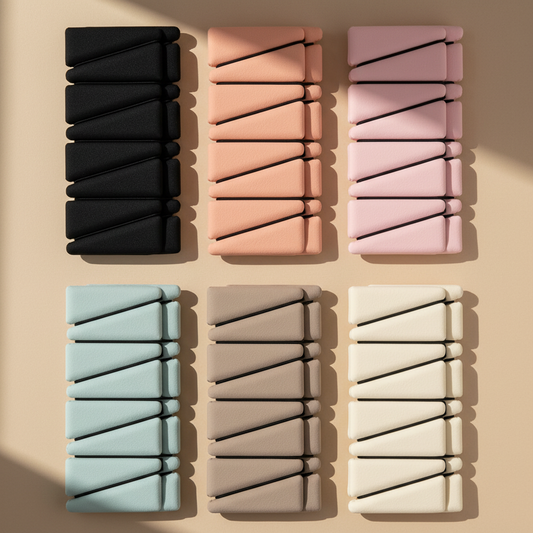 Bandes élastiques triangulaires sur fond beige