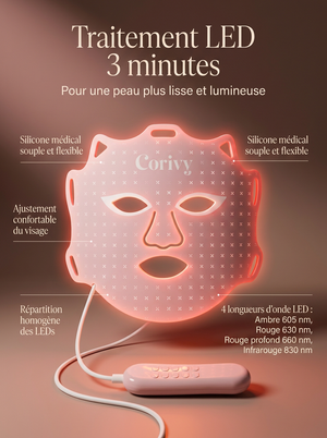 Masque LED Visage Corivy – Anti-Âge & Éclat de la Peau